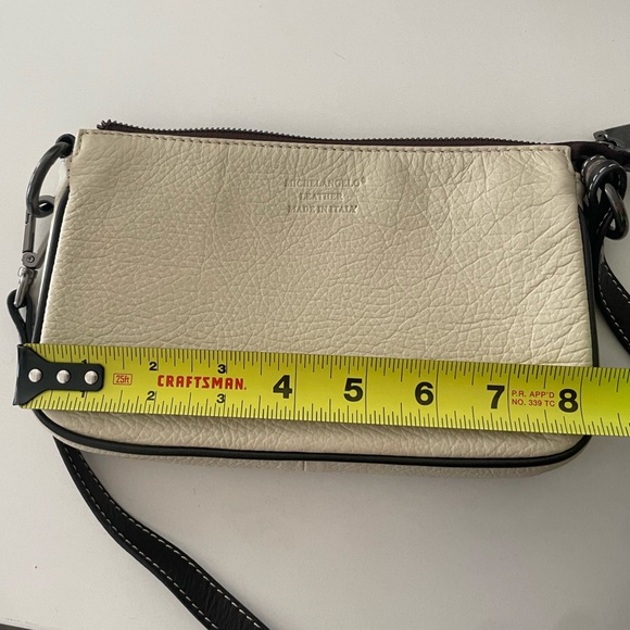 Michaelangelo Crossbody Handbag Soft Leather 2 Tone Cream Purse Made In Italy - Picture 11 of 12